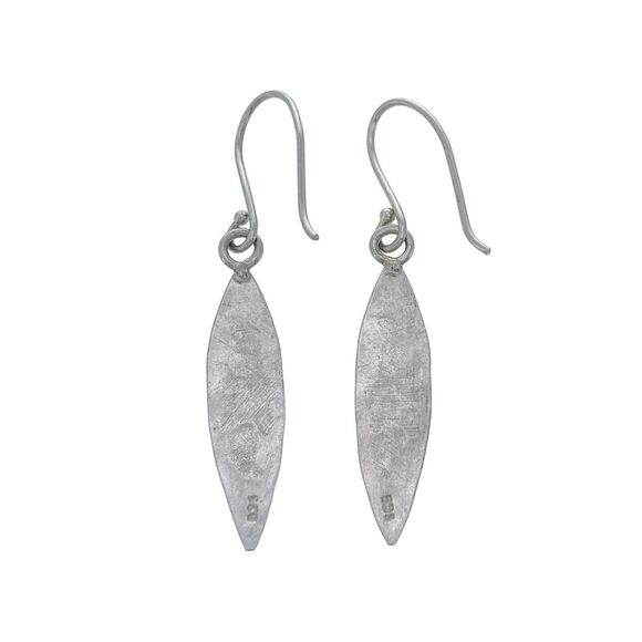 Vintage Sterling Silver 925 Floral Engraved Dangle Earrings - Picture 2 of 4